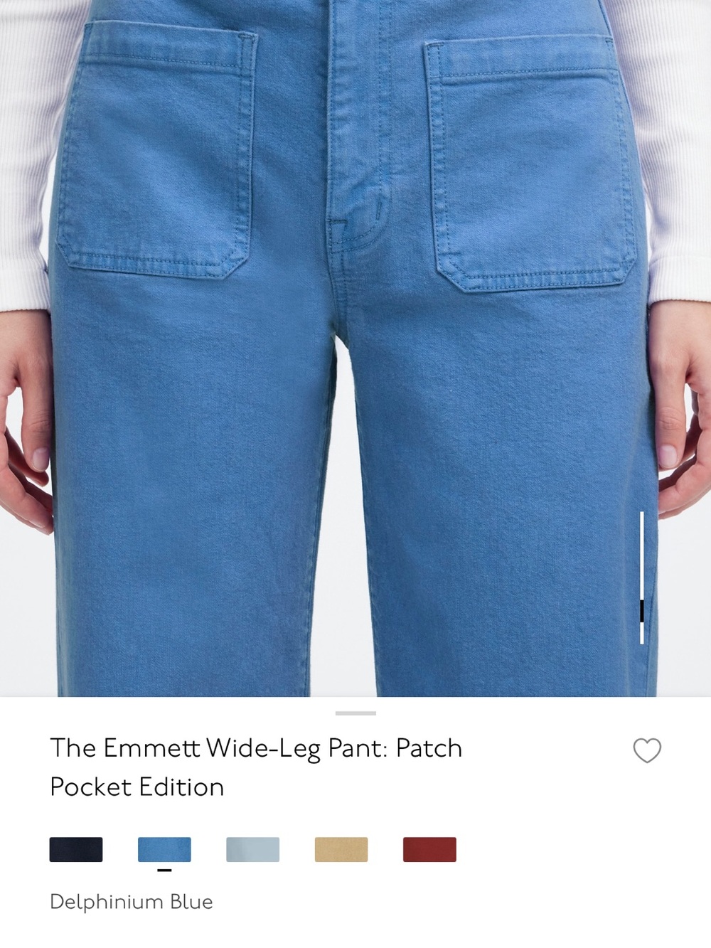 Madewell Emmett Wide-Leg Pants in Delphinium Blue- New Without Tags - Picture 5 of 9